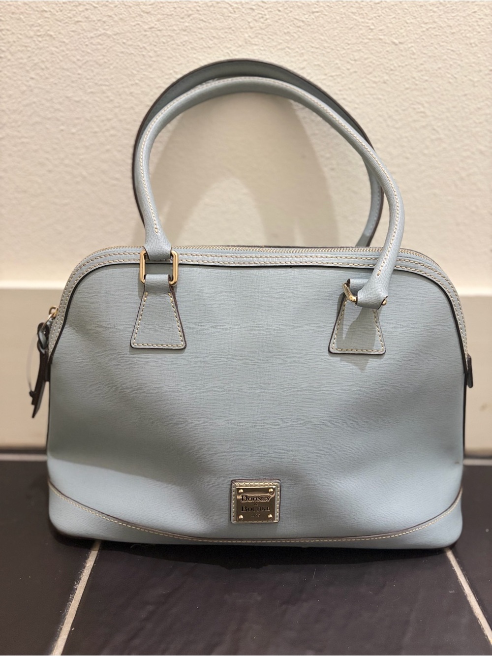 Dooney & Bourke Pale Blue Saffiano Satchel